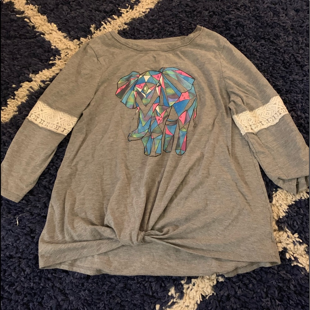 Grey Elephant Long Sleeve Shirt.